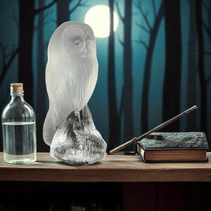 ヴィンテージ　Nybro Sweden　ガラス　置物　梟　フクロウ フクロウの置き物・ガラスの梟 / クリスタルガラス