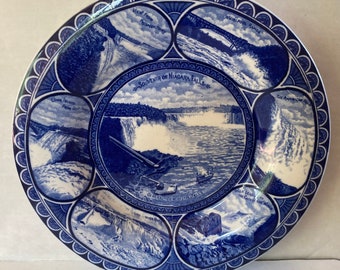Niagara Falls Staffordshire Souvenir 10 inch plate by Rowland & Marcellus Co