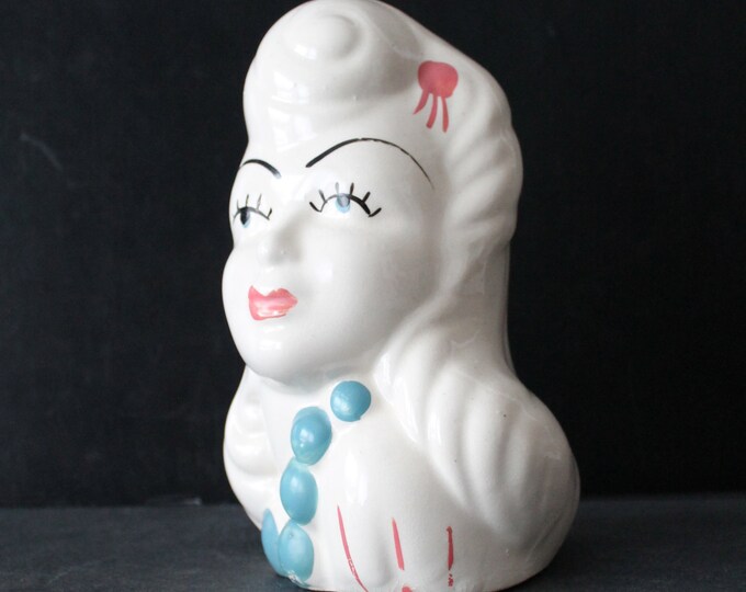 Vintage Glamour Girl Head Vase Etsy