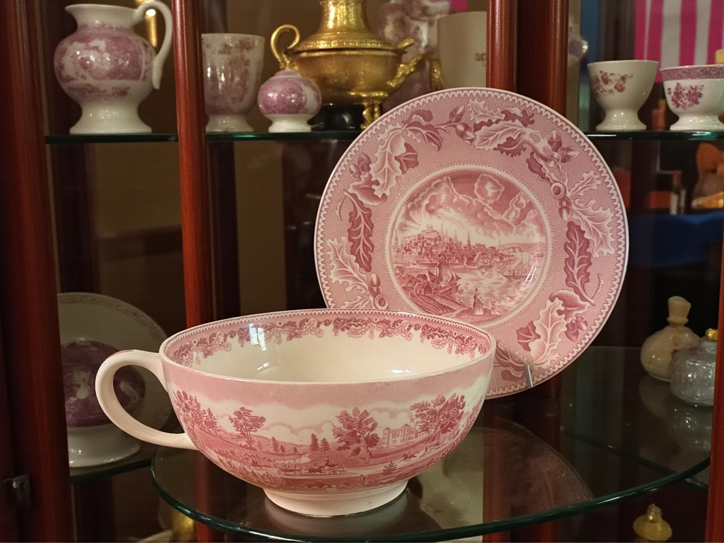 Pink Transferware Colossal Cup & Saucer – Johnson Brothers