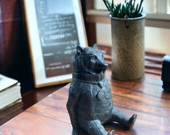 Vintage Bear Inkwell with a hinged head lid