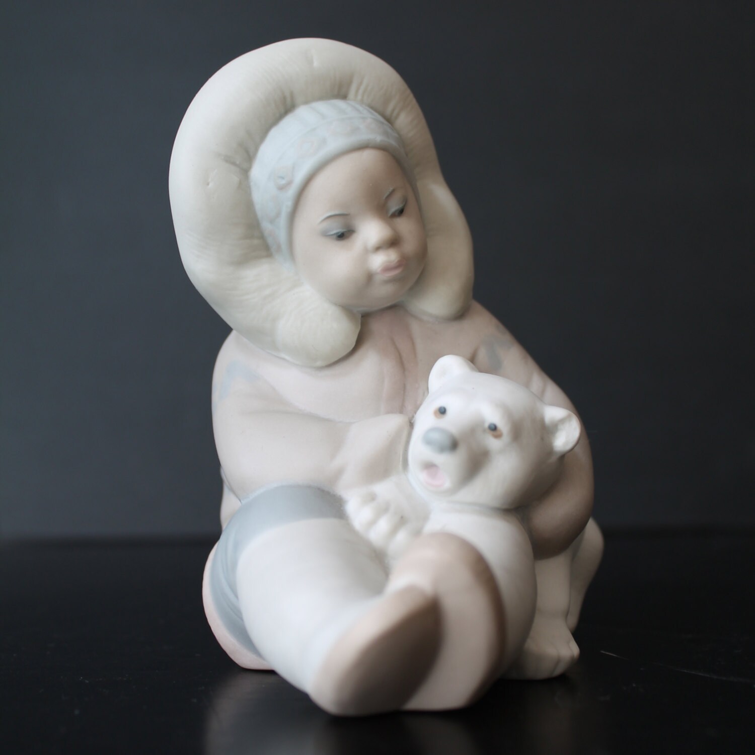 Vintage Lladro Eskimo with Polar Bear Figurine in Matte Finish Etsy