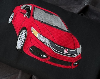 Custom Car Embroidery Sweatshirt – Personalized Auto Gift