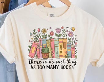 Floral Books T-Shirt, Bookworm Librarian Gift