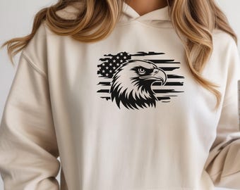 Eagle Flag Hoodie, Patriotic Sweatshirt, USA Flag Sweater, Eagle USA Hoodie, American Eagle Sweatshirt - 4TH Of July Sweater,