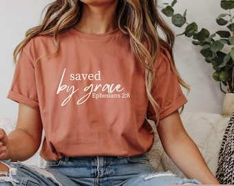 T-shirt med bekväma färger från Saved by Grace | Kristna kläder