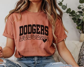 Comfort Colors Dodgers-honkbalshirt, vintage LA-fanshirt