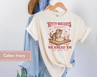 Camiseta para amantes de los gatos, divertida camiseta de panadería de galletas de gatito, camiseta para mamá gata, camiseta con meme de gatos, linda camiseta de gato horneando, regalo para dueños de gatos, regalo para padres de gatos