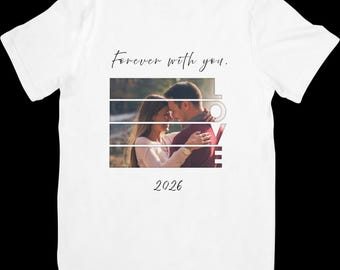 Personalized Couple T-Shirt, Custom Photo Gift, Anniversary Wedding Gift for Him Her