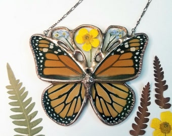 Monarch Butterfly Jewelry / Burnt Orange /Butterfly Necklace