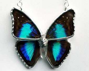 Sparkling Cherub Butterfly / Butterfly Jewelry / Butterfly Necklace