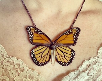 Monarch Butterfly Jewelry / Burnt Orange /Butterfly Necklace