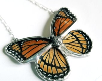 Viceroy Butterfly Jewelry / Burnt Orange /Butterfly Necklace