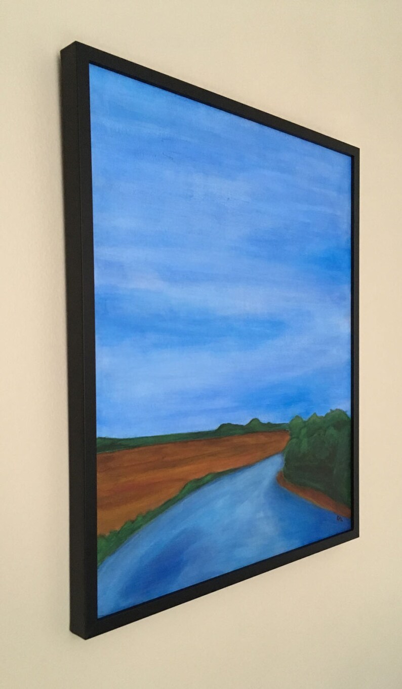 Summer Path Original Framed Landscape, Fine Art Painting, 24x20 Inch