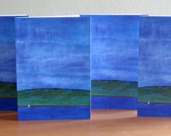 Note Cards, Big Blue Sky Note Card Set, stationary set of four blank cards, American landscape note cards, view from Wisconsin