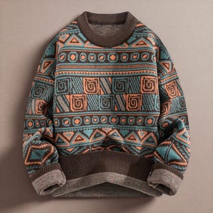 Mens Geometric Sweater - Etsy