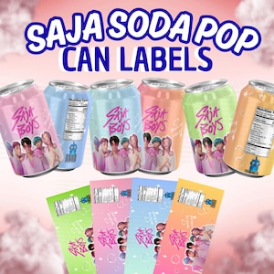 Kpop Demons Hunter Printable | Saja Boys Soda Can Labels | 4 Color Soda Pop Wraps | Kpop Birthday Party Decor | Saja Boys Soda pop Can
