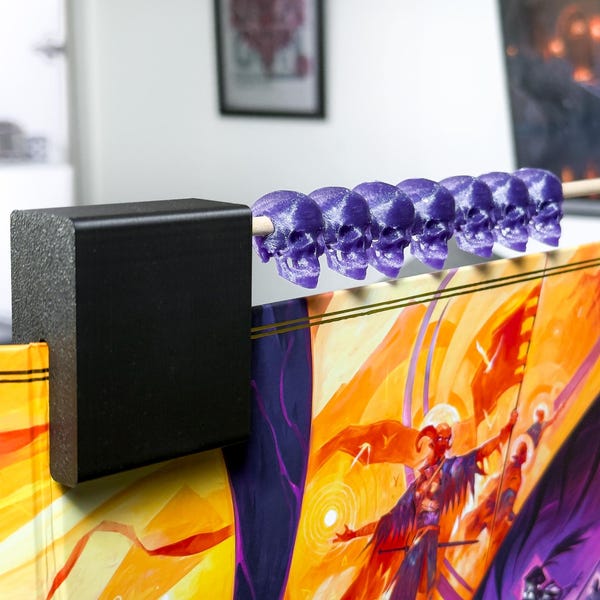 Daggerheart Fear Tracker: Skull Abacus GM-skärmtillbehör med klämma för rädsla, 3D-utskriven