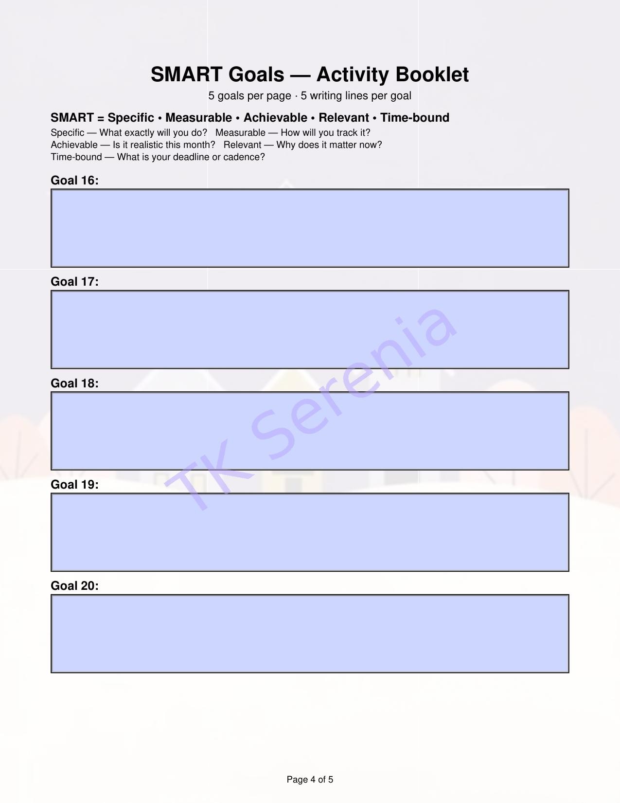 Smart Goals Activity.pdf SMART Goals Activity Booklet | Printable & Fillable Goal Planner ...