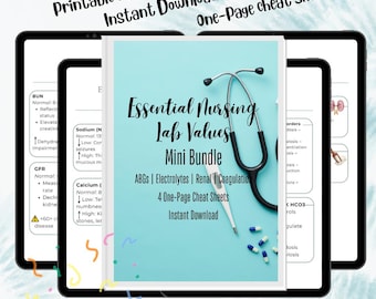Nursing Lab Values Study Guide | Electrolytes, ABGs, Renal (PDF)