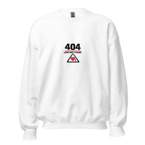 404 Kärlek Not Found Crewneck Anti Valentine Programmer Error Geek Humor Tröja