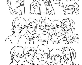 Kolorowanki K-Pop Demon Hunters – Anime Idol Fantasy Art (do pobrania w wersji cyfrowej)