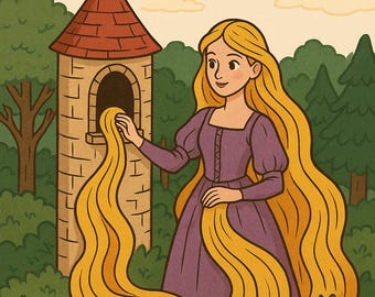 Kolorowanka Roszpunka dla dzieci | Strony z zadaniami do bajek (PDF)