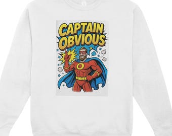 Bluza Kapitan Oczywisty unisex, Grafische Pullover aus Baumwollmischung