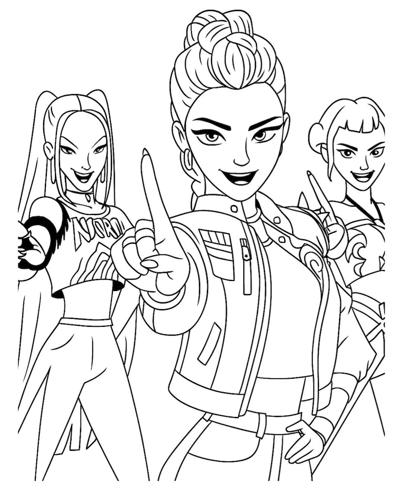 K-pop Demon Hunters Coloring Pages – Anime Idol Fantasy Art (digital ...