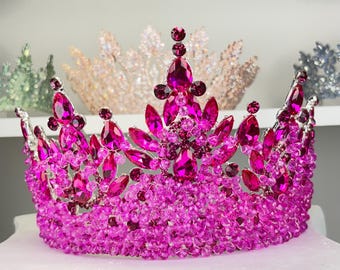 Fuchsia & Gold Tiara: Quinceanera, Wedding, Birthday  display picture 2