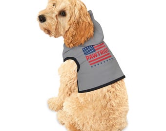 PAWTRIOT Pet Hoodie, American Flag Dog Sweater, Patriotic Pet Sweatshirt, USA Flag Puppy Jacket, Fourth of July Pet Apparel