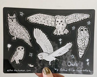 Owls Vinyl Sticker Sheet