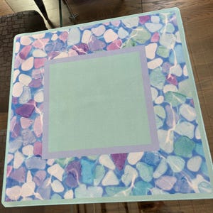 Sea Glass Mahjong Mat: Neoprene Mahj Game Tabletop image 1