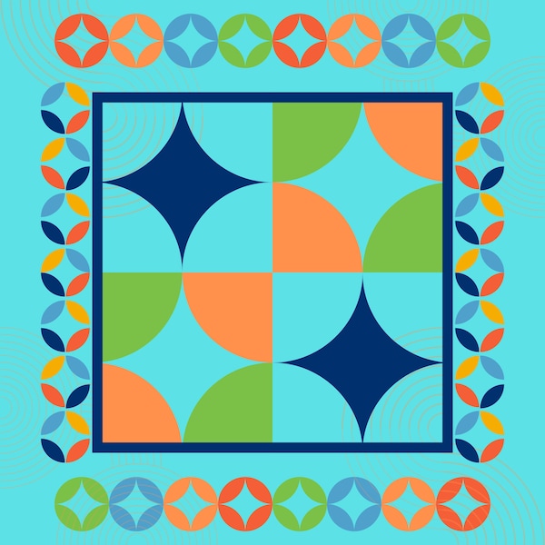 Mid-Century Pop Neoprene Mahjong Mat Tabletop