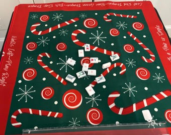 Christmas Candy Canes Mahjong Mat with Instructions