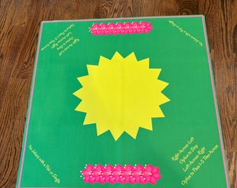 Green Sunshine Mahjong Mat with Instructions: Neoprene Mahj Game Tabletop