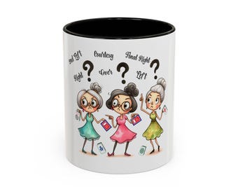 Funny Mahjong Cartoon Mug: Quirky Mahj Coffee Cup Gift