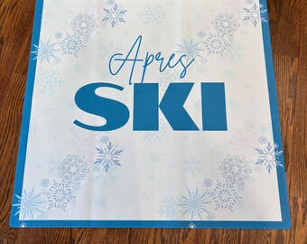 Apres Skiing in Teal Neoprene Mahjong Mat