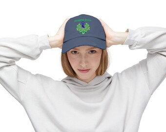 Mahjong Queen Cotton Twill Hat, Distressed Style