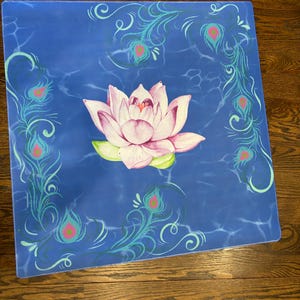 Plum Lotus Neoprene Mahjong Mat image 1