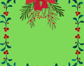 Green Garland Wreath Bow Mahjong Mat
