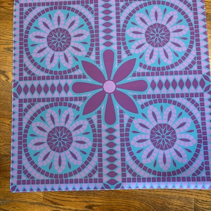 Purple and Teal Tiles Mahjong Mat Tabletop image 1