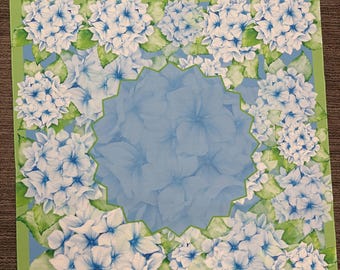 Sea of Hydrangeas Mahjong Mat: Neoprene Mahj Game Tabletop