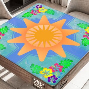 Hawaiian Sun Mahjong Mat: Neoprene Mahj Game Tabletop immagine 2