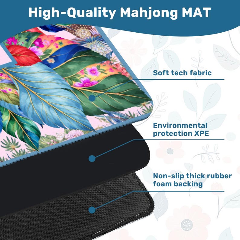 Tobacco Chinoiserie Open Middle Inspired Neoprene Mahjong Mat image 4