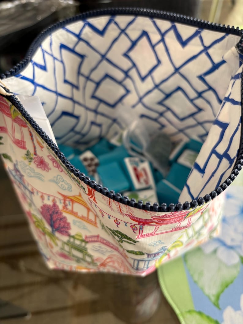 Mahjong Tile Pouch: Bamboo Zipper, Travel Essentials Bag image 2