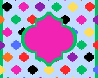 Primary Arabesque Neoprene Mahjong Mat Tabletop