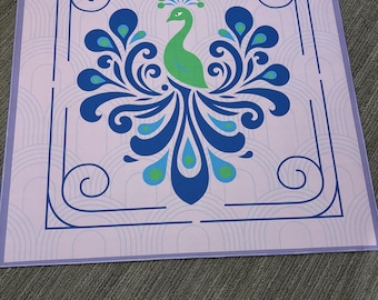 Pretty as a Peacock Neoprene Mahjong Mats