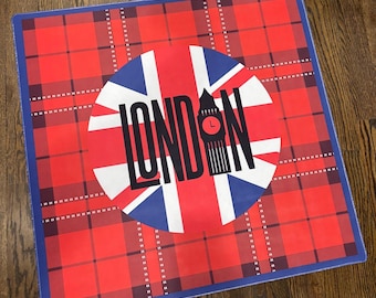 London Calling Mahjong Mat: Neoprene Mahj Game Tabletop