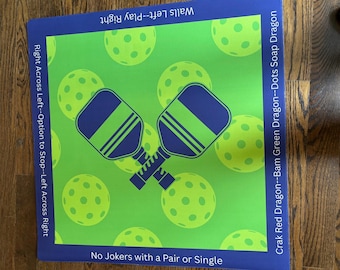 Pickleball with Directions Mahjong Mat: Mahj Game Tabletop Neoprene
